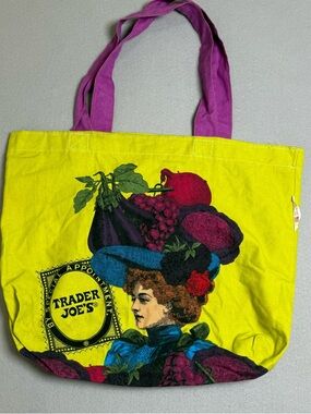 VTG Trader Joes Tote Fruit Lady By Special Appointment Reusable Canvas Bag
